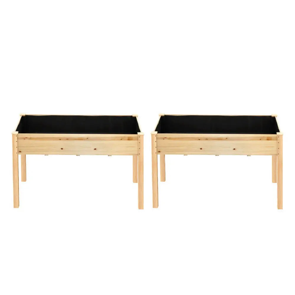 Green Fingers Raised Garden Bed 2x Elevated 120x60x80cm Wooden Planter Box Container - Home & Garden > Garden Beds >
