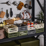 Green Foldable Industrial Storage Crates - Portable Outdoor Collapsible Storage Box for Home and Travel - Furniture >