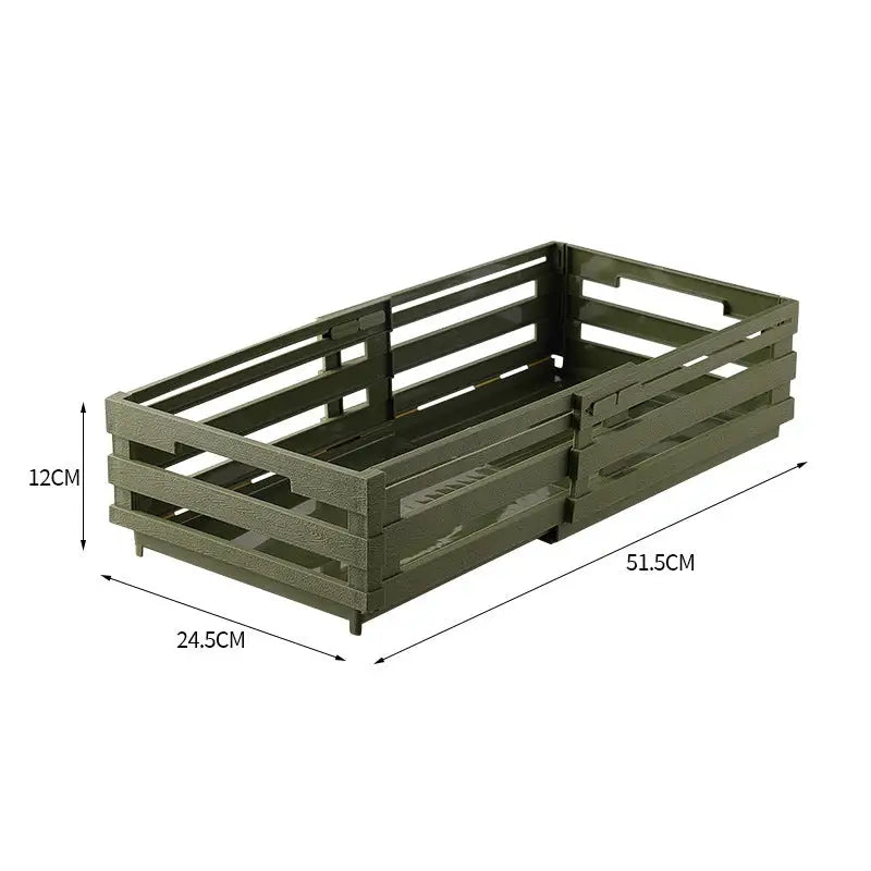 Green Foldable Industrial Storage Crates - Portable Outdoor Collapsible Storage Box for Home and Travel - Furniture >