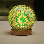 Green Handmade Mosaic Glass Lamp - Vibrant Decorative Table Light - Home & Garden > Lighting > Night Lights & Ambient