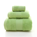 Green Luxury 100% Cotton Towel Set - 3-Piece Combed Cotton Bath Towel Set - Home & Garden > Bathroom Accessories > Bath