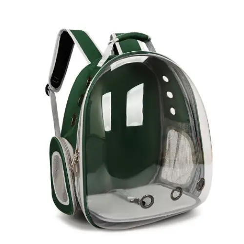 Green Pet Carrier Backpack with Transparent Window 33*18*42cm - Pet Care > Cat Supplies > Cat Carriers & Crates