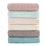 Green Pure Cotton Waffle Weave Bath Towel - Soft Absorbent & Extra Large 70x140 cm for Home Use - Home & Garden >