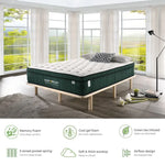 Green Tea Cool Gel Memory Foam Mattress 36cm 5 Zone Double - Furniture > Mattresses