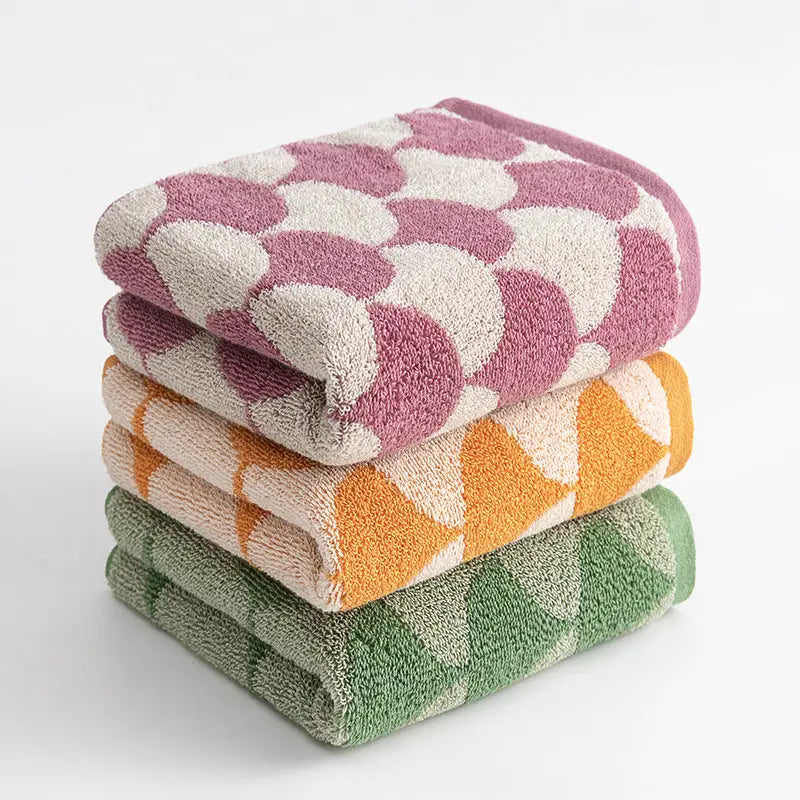 Green Thickened and Enlarged Cotton Hand Towels - 3 Pack (34x74cm) - Soft and Absorbent Bath Towels for Adults - Home &