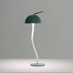 Green Three-dimensional stripes Sleek Minimalist LED Mushroom Table Lamp - Rechargeable 3-Color Touch Control Bar &