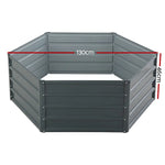 Greenfingers 2x Garden Bed 130x130x46cm Planter Box Raised Container Galvanised - Home & Garden > Garden Beds