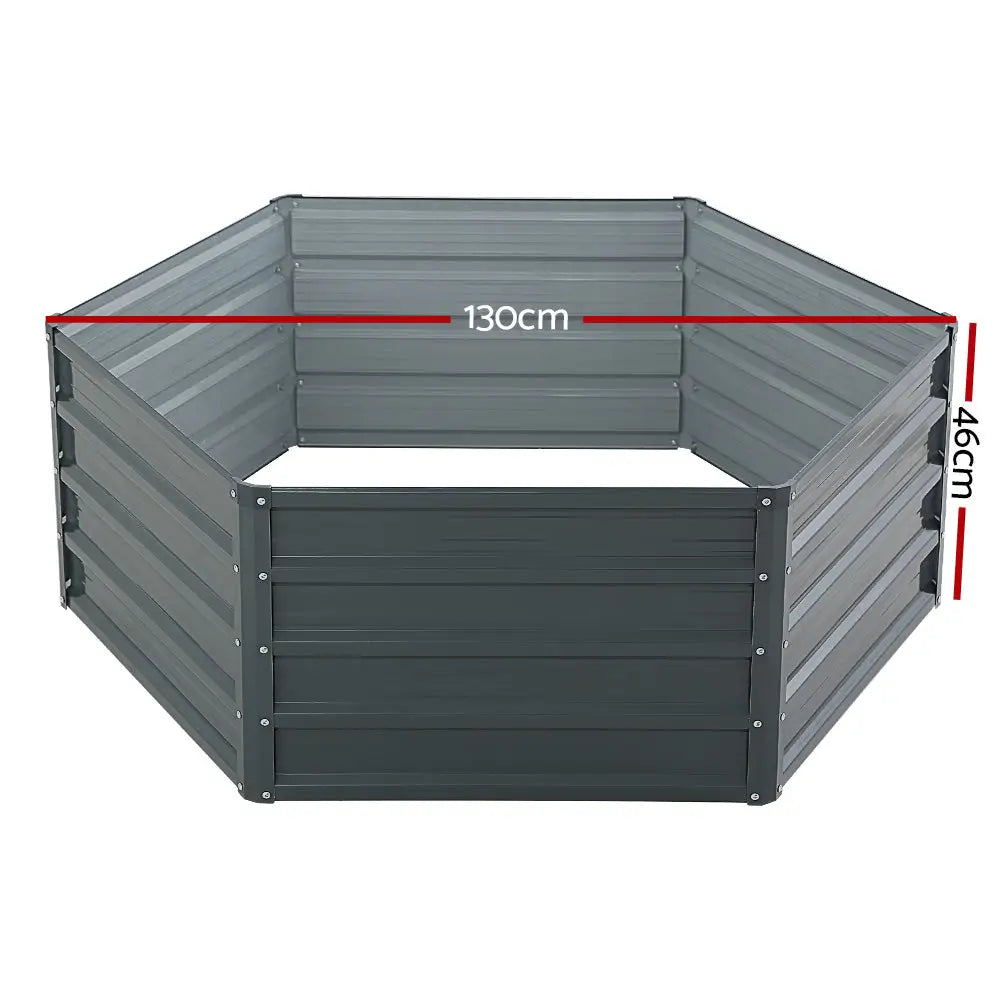 Greenfingers 2x Garden Bed 130x130x46cm Planter Box Raised Container Galvanised - Home & Garden > Garden Beds