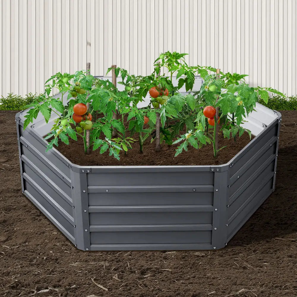 Greenfingers 2x Garden Bed 130x130x46cm Planter Box Raised Container Galvanised - Home & Garden > Garden Beds