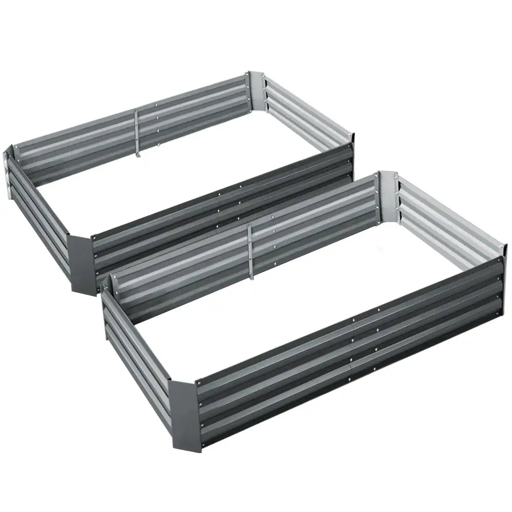 Greenfingers 2x Garden Bed 150x90cm Planter Box Raised Container Galvanised Herb - Home & Garden > Garden Beds