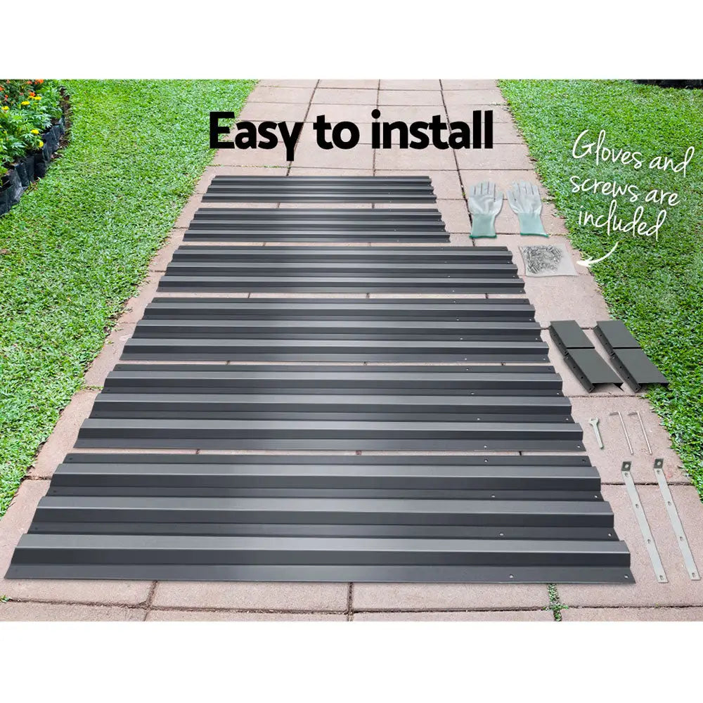 Greenfingers 2x Garden Bed 150x90cm Planter Box Raised Container Galvanised Herb - Home & Garden > Garden Beds