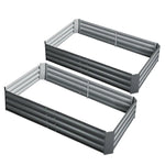 Greenfingers 2x Garden Bed 150x90cm Planter Box Raised Container Galvanised Herb - Home & Garden > Garden Beds