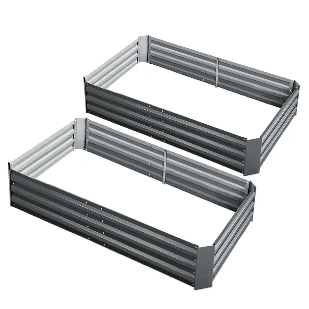 Greenfingers 2x Garden Bed 150x90cm Planter Box Raised Container Galvanised Herb - Home & Garden > Garden Beds