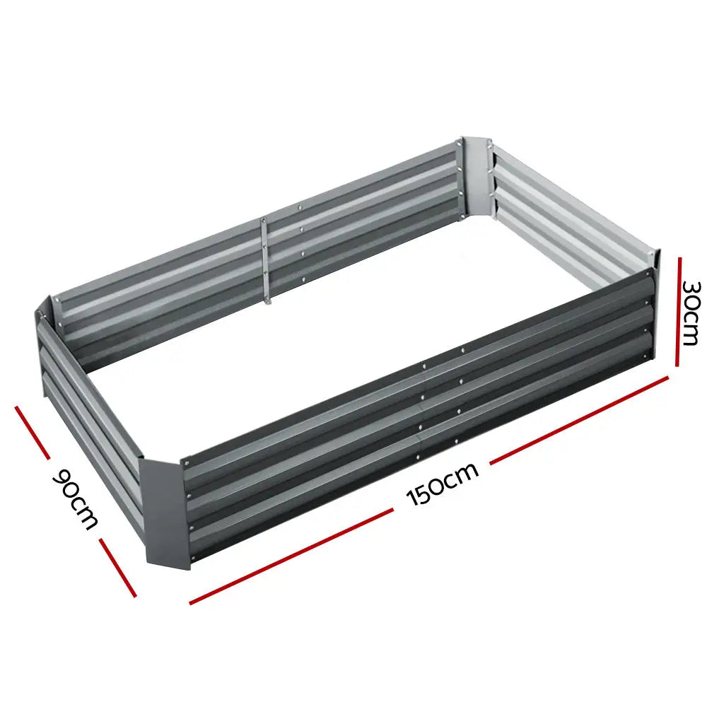 Greenfingers 2x Garden Bed 150x90cm Planter Box Raised Container Galvanised Herb - Home & Garden > Garden Beds