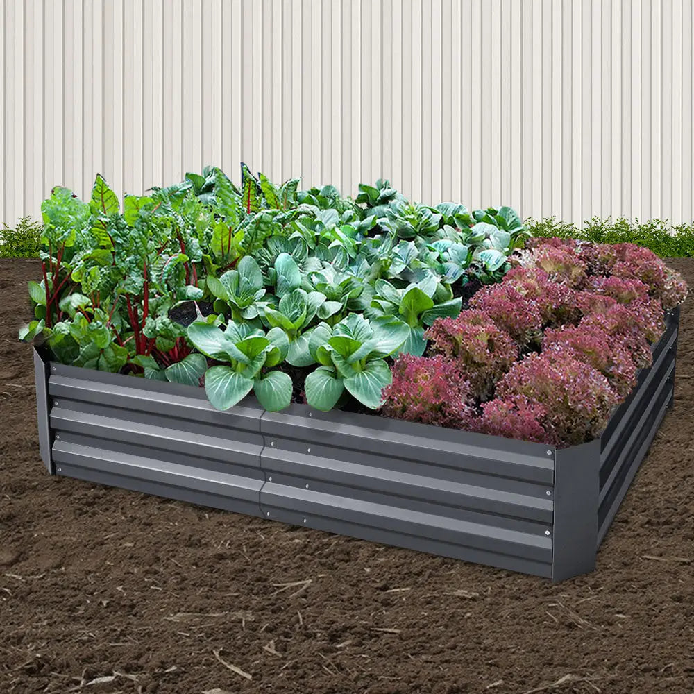 Greenfingers 2x Garden Bed 150x90cm Planter Box Raised Container Galvanised Herb - Home & Garden > Garden Beds