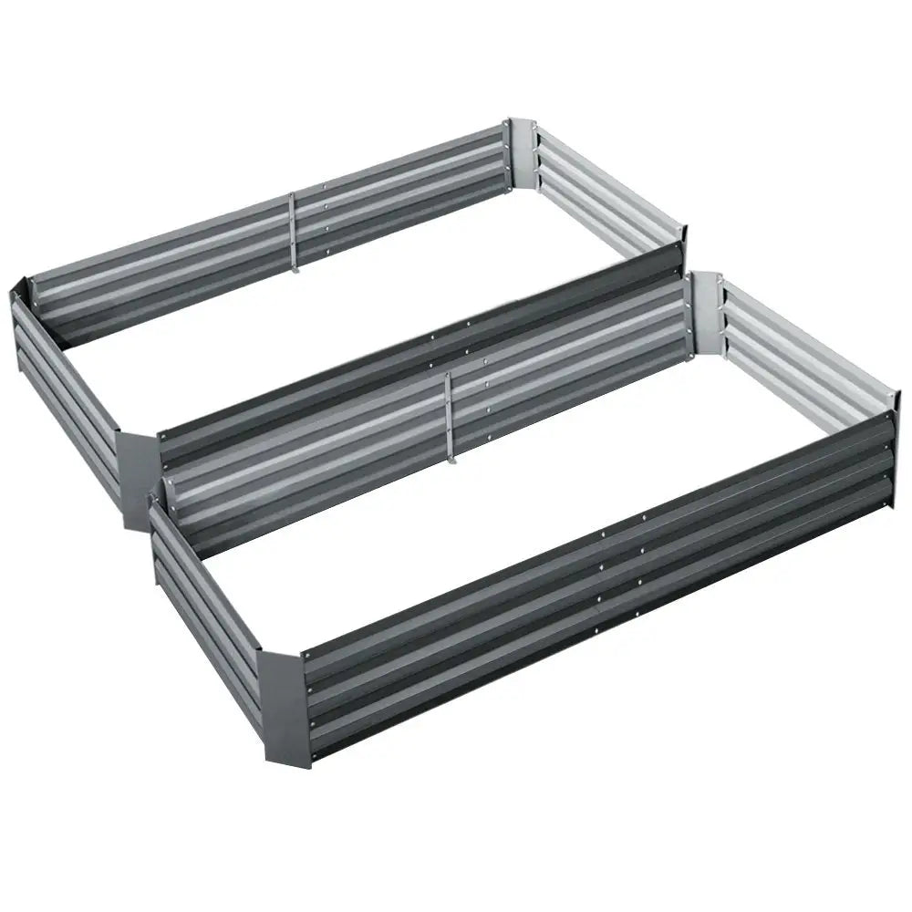 Greenfingers 2x Garden Bed 210x90cm Planter Box Raised Container Galvanised Herb - Home & Garden > Garden Beds