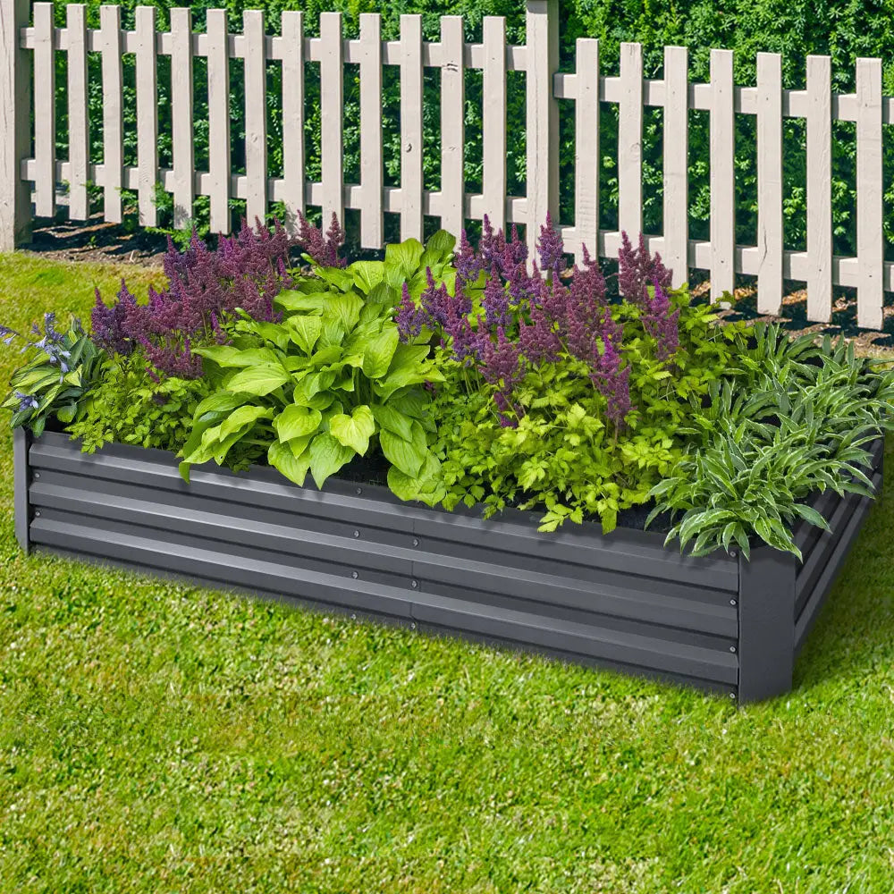 Greenfingers 2x Garden Bed 210x90cm Planter Box Raised Container Galvanised Herb - Home & Garden > Garden Beds