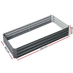 Greenfingers 2x Garden Bed 210x90cm Planter Box Raised Container Galvanised Herb - Home & Garden > Garden Beds