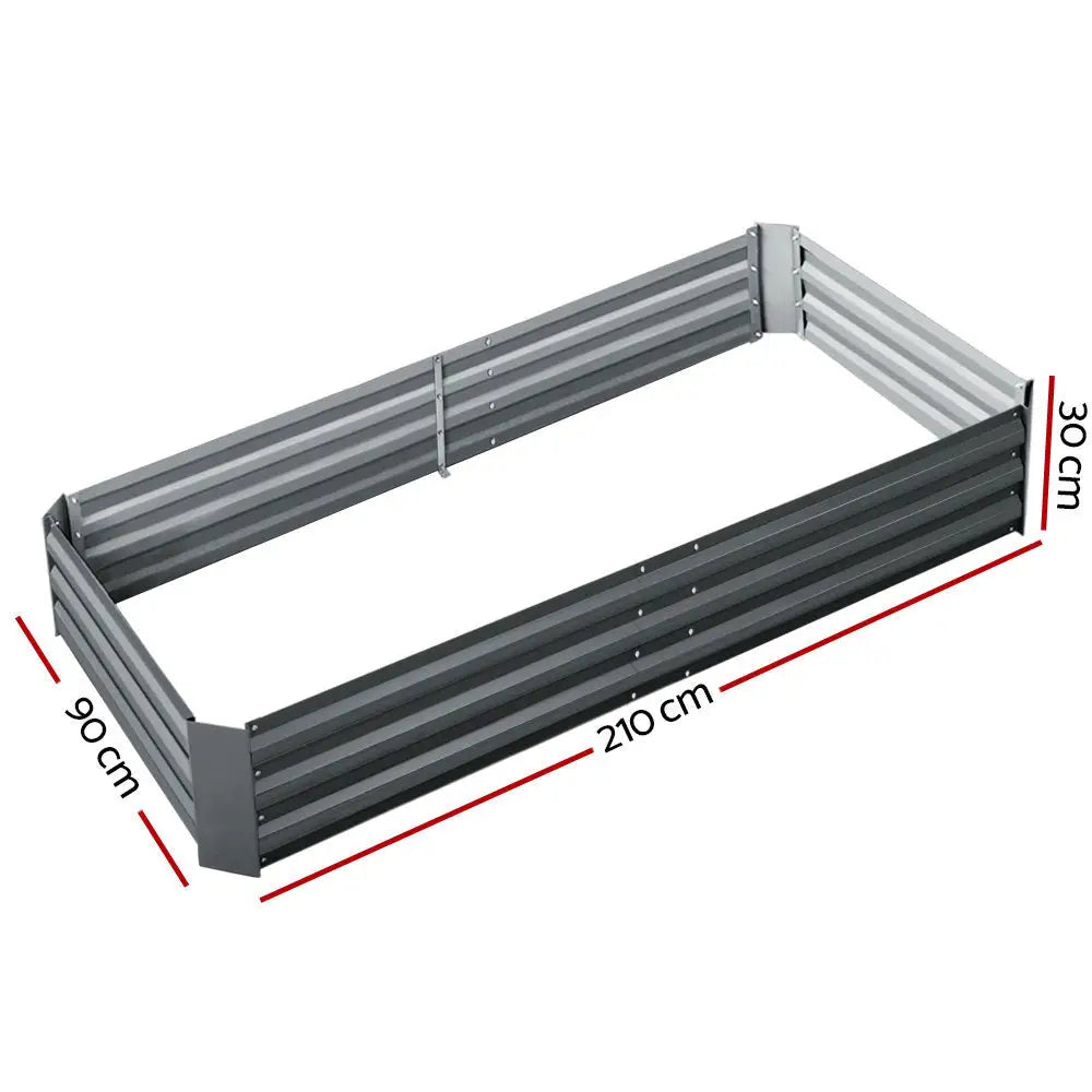 Greenfingers 2x Garden Bed 210x90cm Planter Box Raised Container Galvanised Herb - Home & Garden > Garden Beds