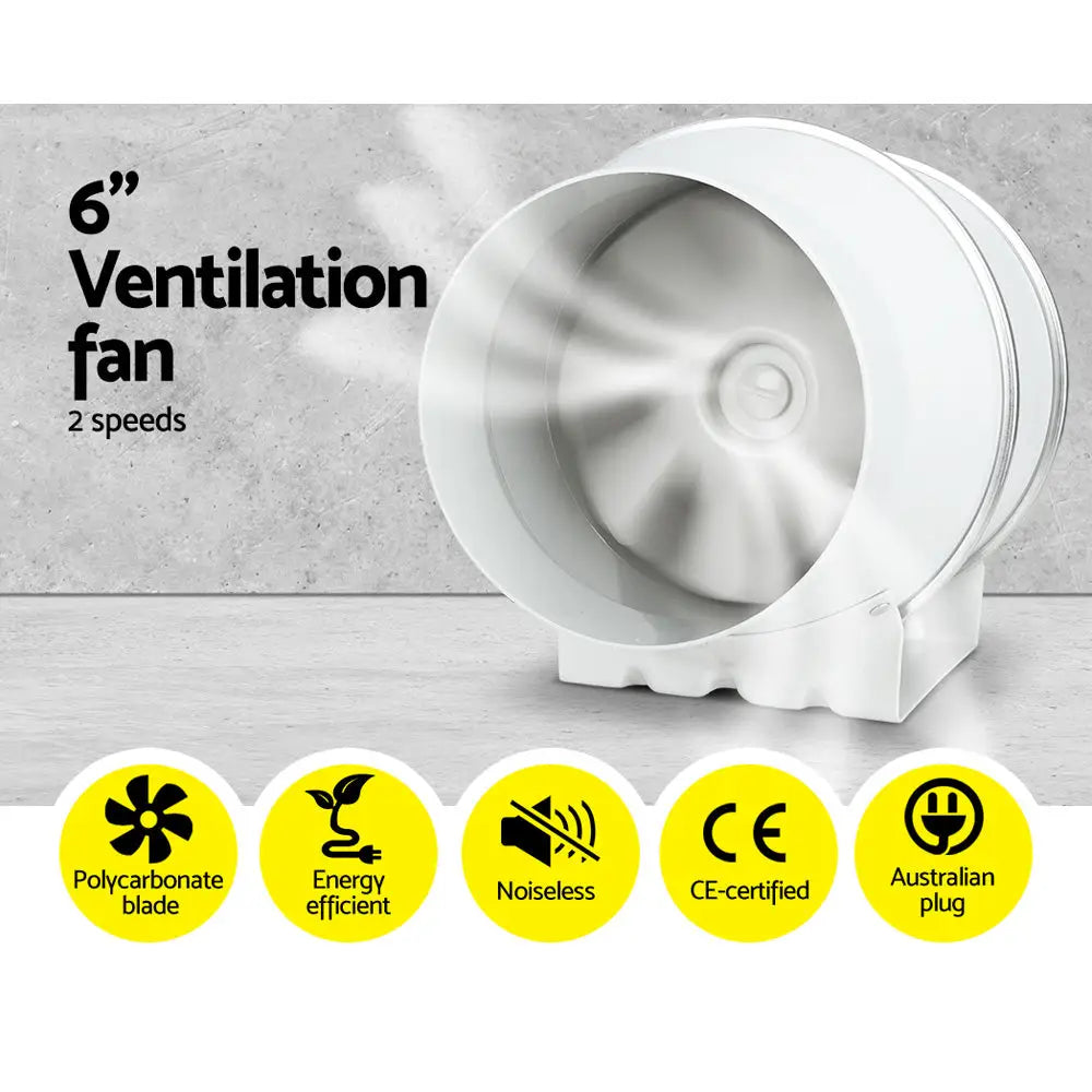 Greenfingers 6’’Ventilation Kit Fan Grow Tent Kit Carbon Filter Duct Speed Controlled,Greenfingers