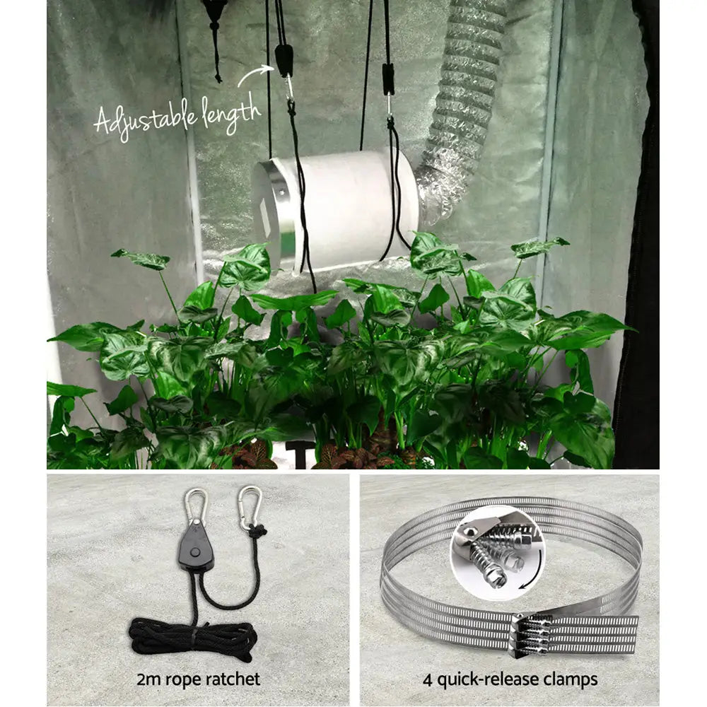 Greenfingers 6’’Ventilation Kit Fan Hydroponics Grow Tent Kit Carbon Filter Duct,Greenfingers 6’’Ventilation