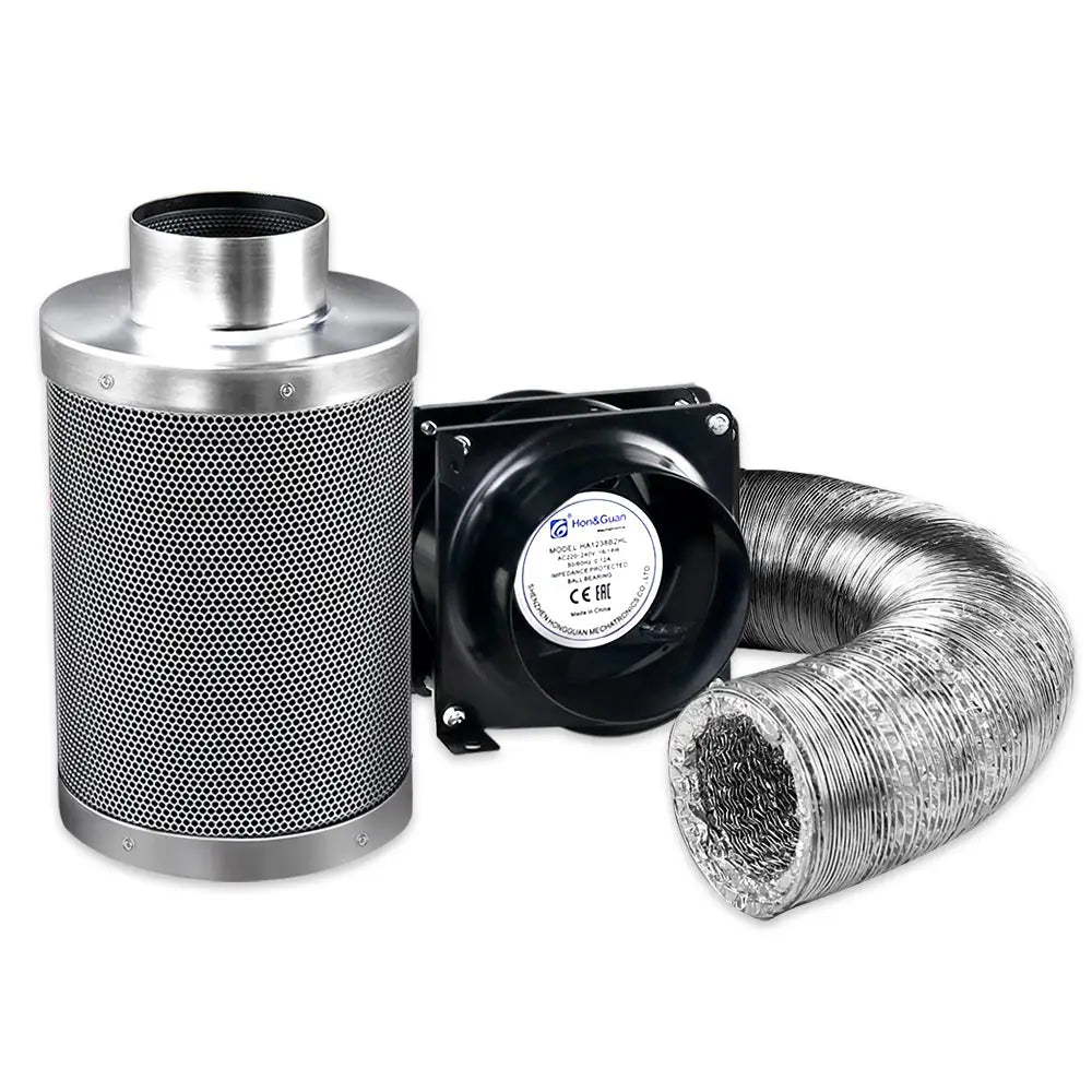 Greenfingers 6’’Ventilation Kit Fan Hydroponics Grow Tent Kit Carbon Filter Duct,Greenfingers 6’’Ventilation