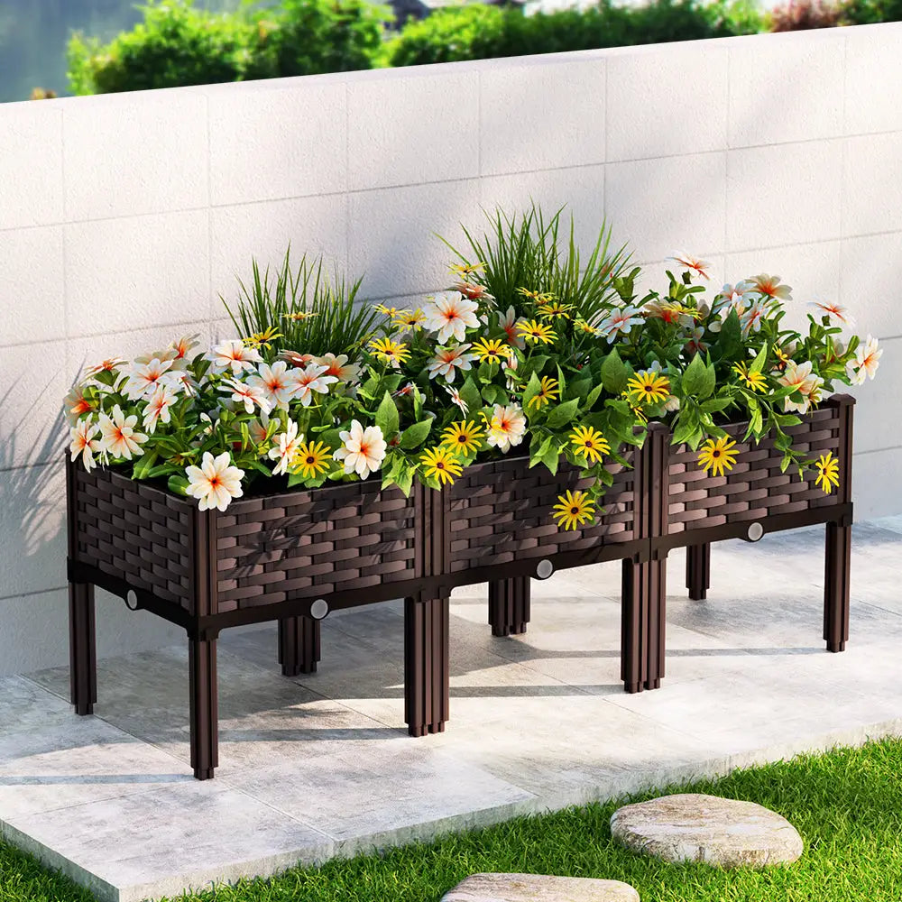 Greenfingers Garden Bed 120x40x36cm PP Planter Box Raised Container Growing Herb - Home & Garden > Garden Beds