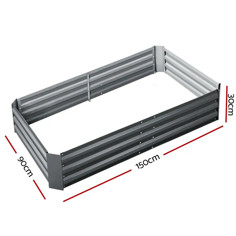 Greenfingers Garden Bed 150x90cm Planter Box Raised Container Galvanised Steel - Home & Garden > Garden Beds