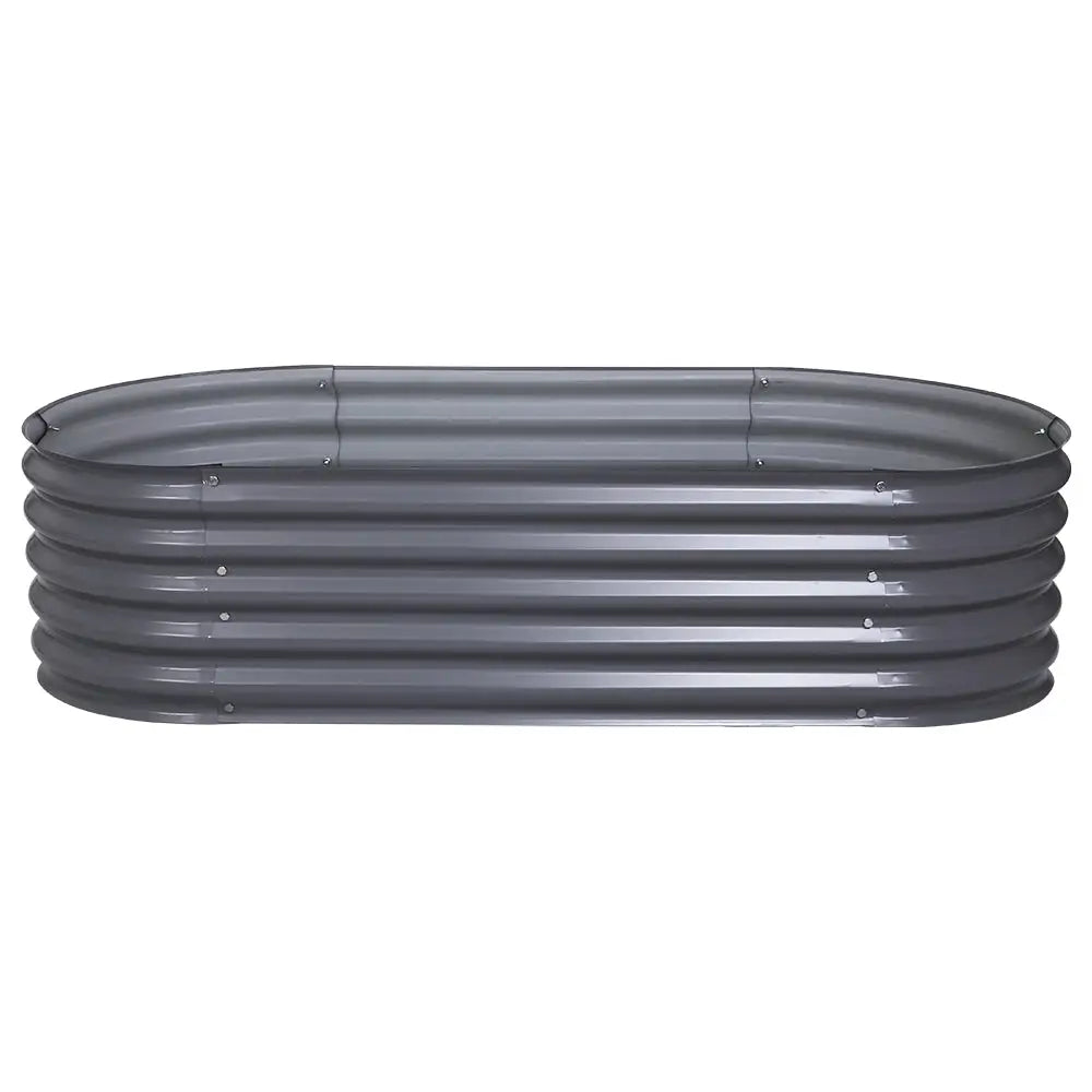 Greenfingers Garden Bed 160X80X42cm Oval Planter Box Raised Container Galvanised - Home & Garden > Garden Beds