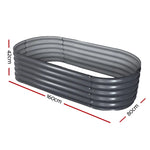 Greenfingers Garden Bed 160X80X42cm Oval Planter Box Raised Container Galvanised - Home & Garden > Garden Beds