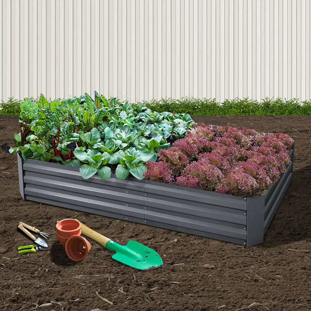 Greenfingers Garden Bed 180x90cm Planter Box Raised Container Galvanised Steel - Home & Garden > Garden Beds