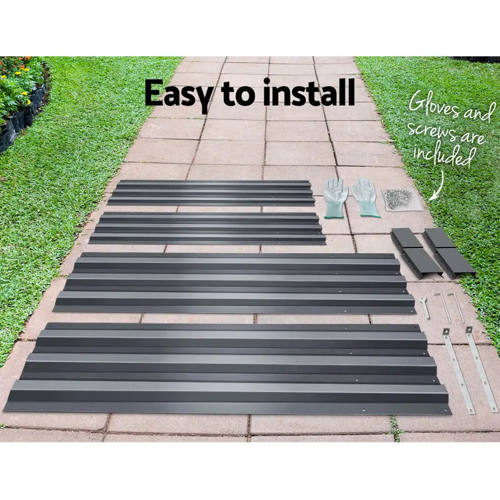 Greenfingers Garden Bed 180x90cm Planter Box Raised Container Galvanised Steel - Home & Garden > Garden Beds