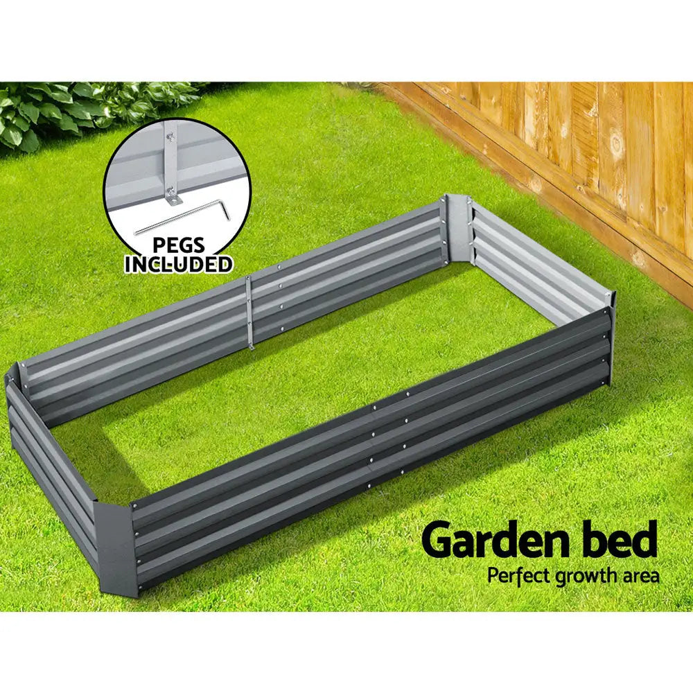 Greenfingers Garden Bed 210x90cm Planter Box Raised Container Galvanised Steel - Home & Garden > Garden Beds