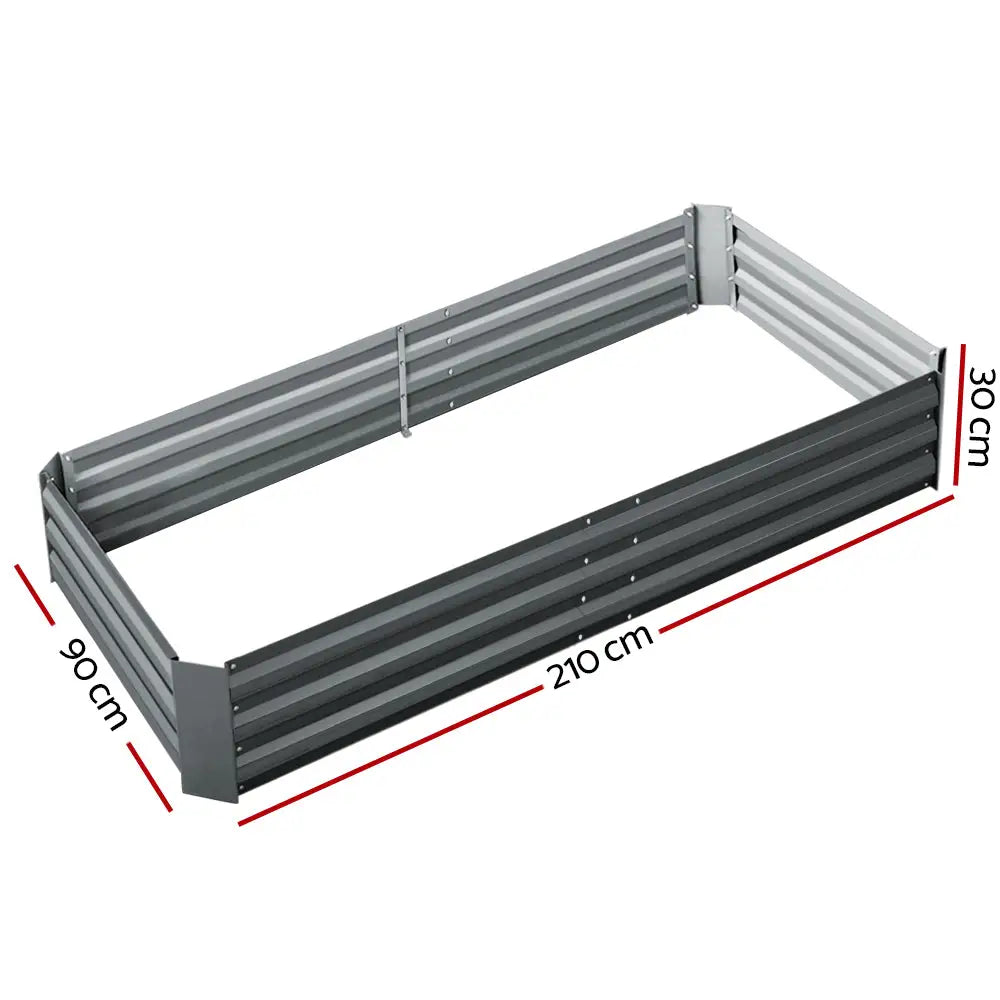 Greenfingers Garden Bed 210x90cm Planter Box Raised Container Galvanised Steel - Home & Garden > Garden Beds