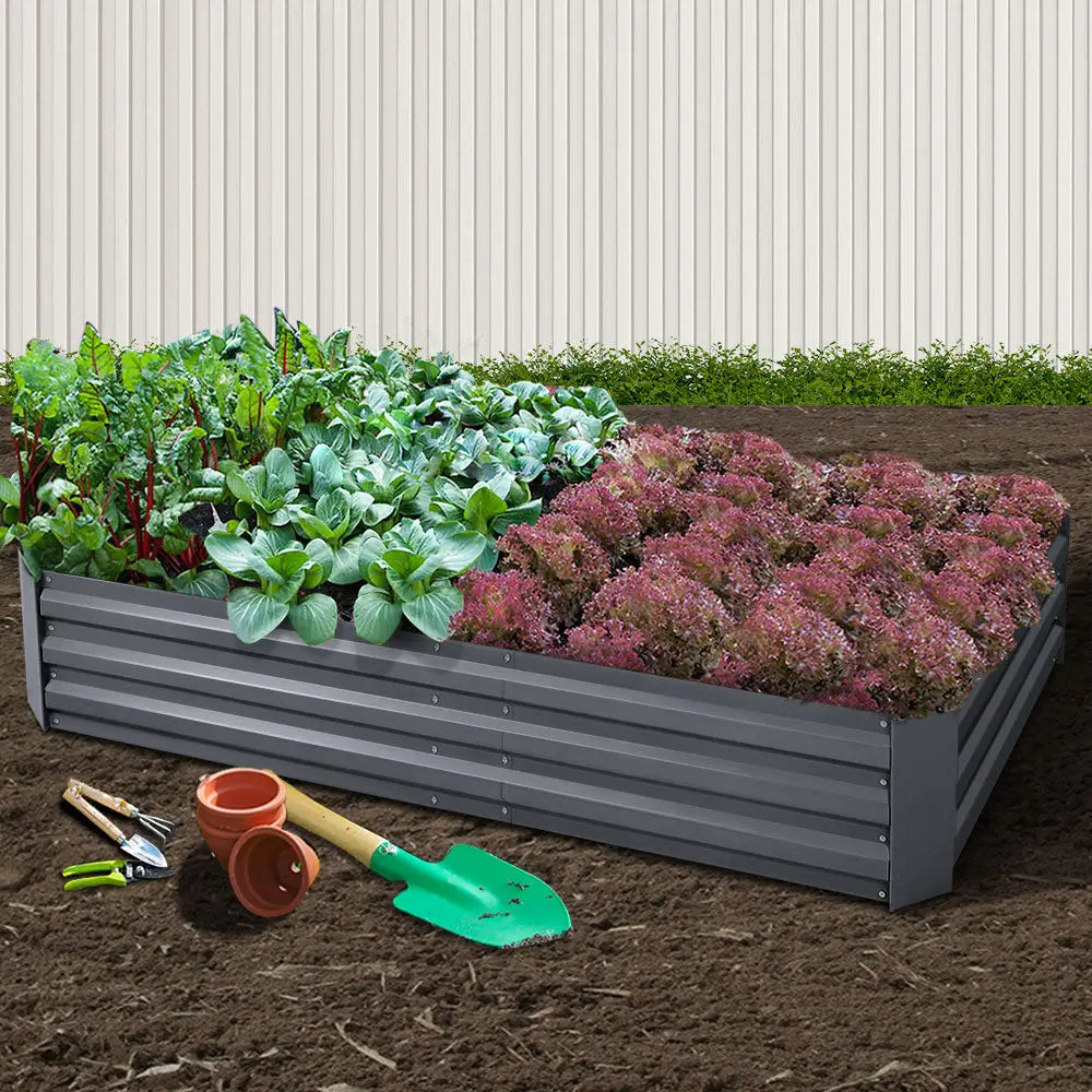Greenfingers Garden Bed 210x90cm Planter Box Raised Container Galvanised Steel - Home & Garden > Garden Beds