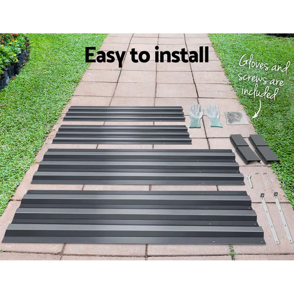 Greenfingers Garden Bed 210x90cm Planter Box Raised Container Galvanised Steel - Home & Garden > Garden Beds