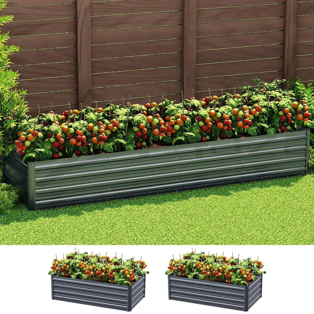 Greenfingers Garden Bed 240X80X45cm Planter Box Raised Container Galvanised Herb - Home & Garden > Garden Beds