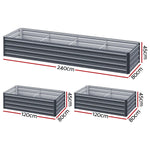 Greenfingers Garden Bed 240X80X45cm Planter Box Raised Container Galvanised Herb - Home & Garden > Garden Beds