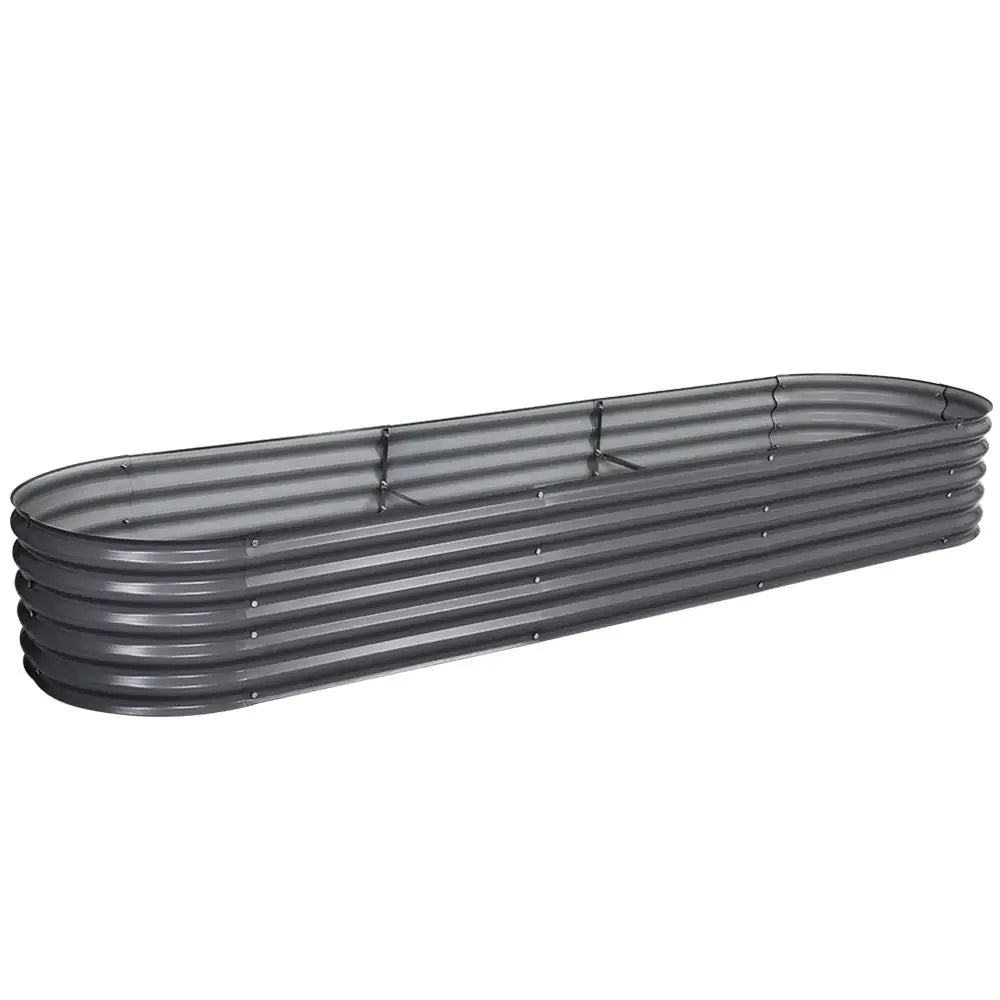 Greenfingers Garden Bed 320X80X42cm Oval Planter Box Raised Container Galvanised - Home & Garden > Garden Beds