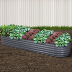 Greenfingers Garden Bed 320X80X42cm Oval Planter Box Raised Container Galvanised - Home & Garden > Garden Beds