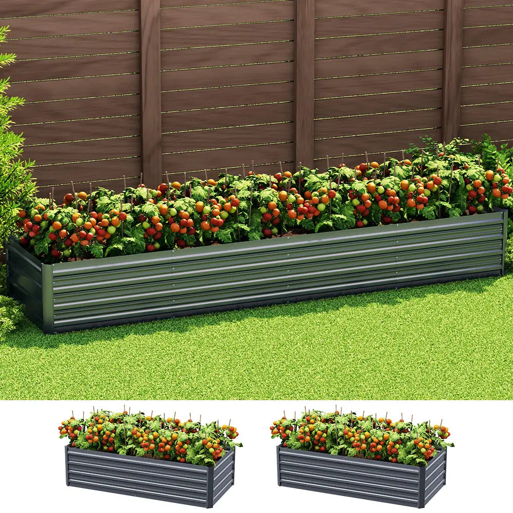 Greenfingers Garden Bed 320X80X45cm Planter Box Raised Container Galvanised Herb - Home & Garden > Garden Beds