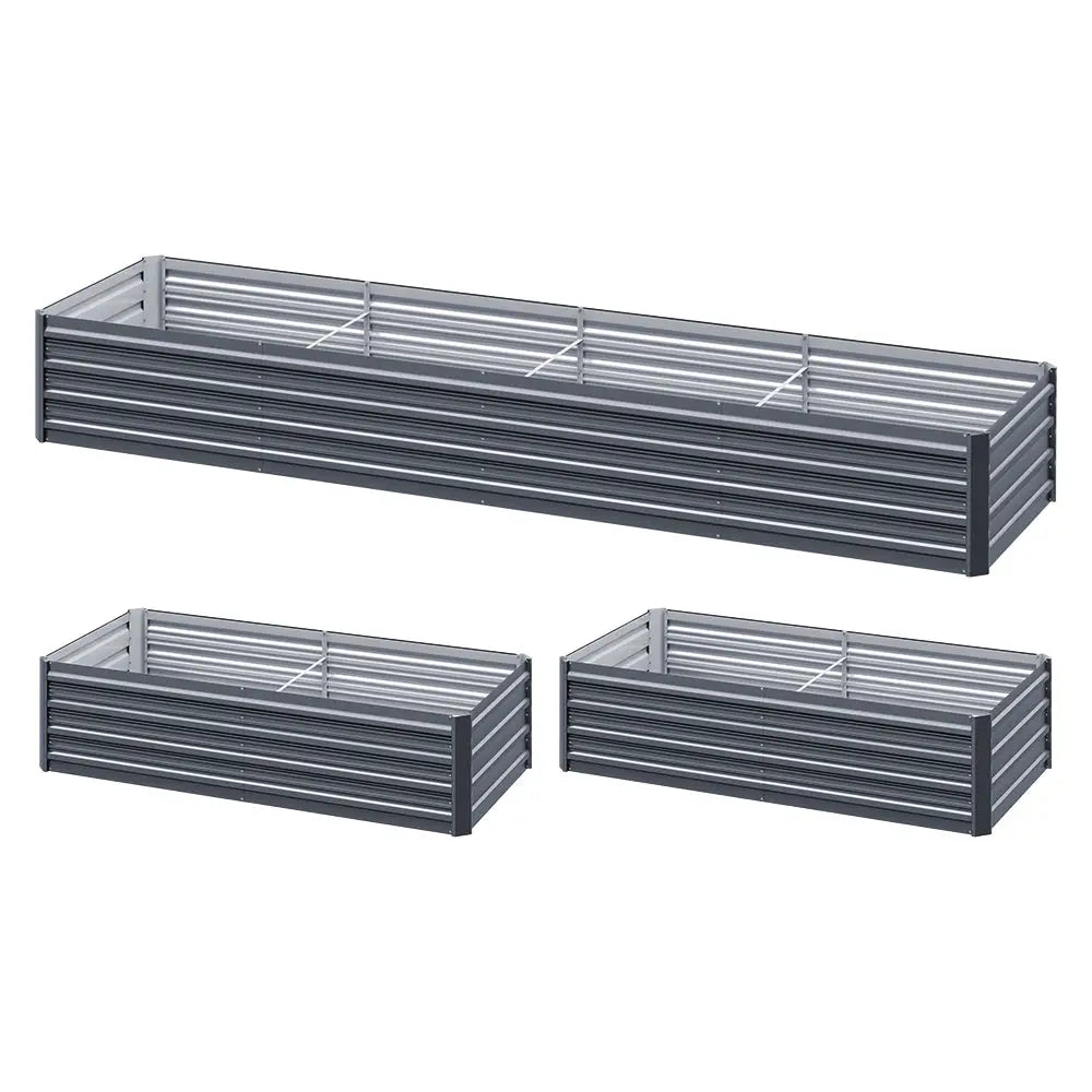 Greenfingers Garden Bed 320X80X45cm Planter Box Raised Container Galvanised Herb - Home & Garden > Garden Beds