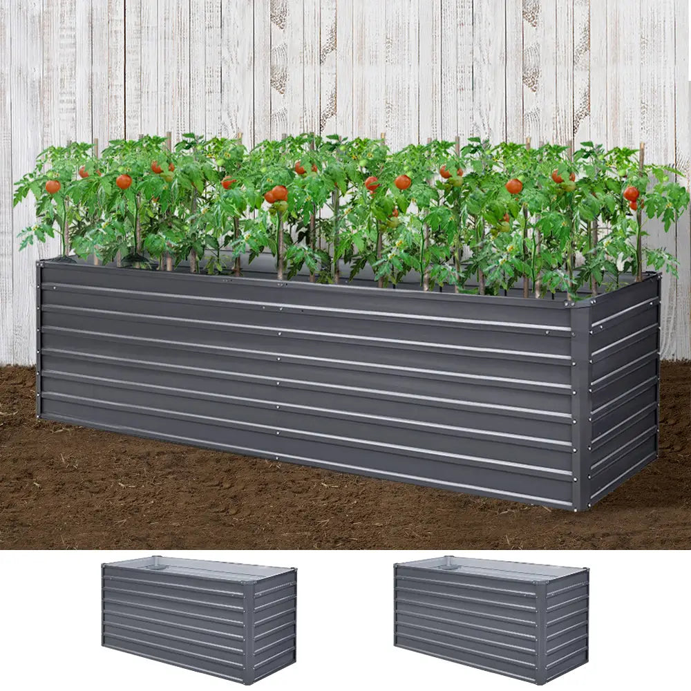 Greenfingers Garden Bed 320x80x77cm Planter Box Raised Container Galvanised Herb - Home & Garden > Garden Beds
