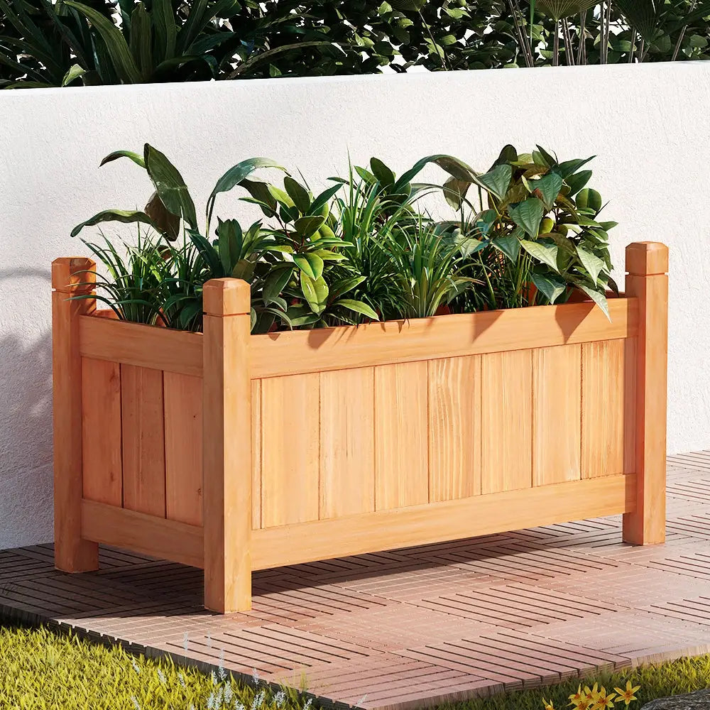 Greenfingers Garden Bed 60x30x33cm Wooden Planter Box Raised Container Growing - Home & Garden > Garden Beds