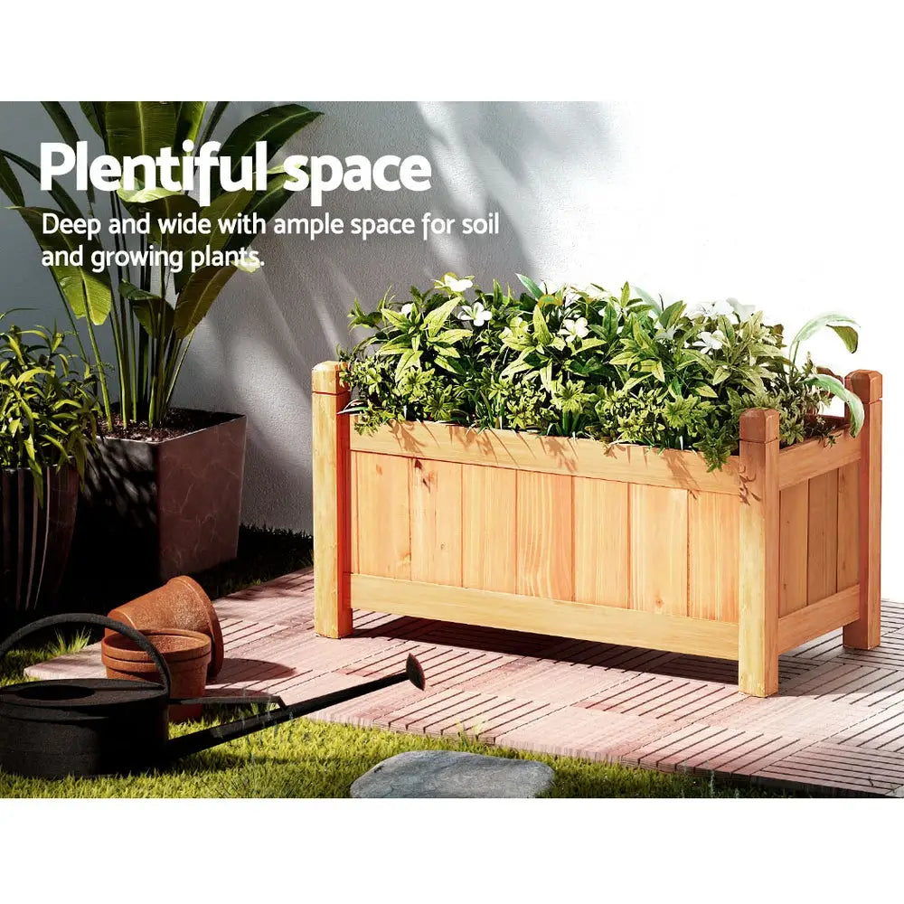 Greenfingers Garden Bed 60x30x33cm Wooden Planter Box Raised Container Growing - Home & Garden > Garden Beds