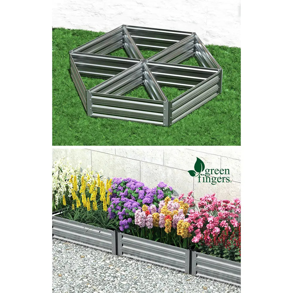 Greenfingers Garden Bed 86x86x30cm Planter Box Raised Container Galvanised Herb - Home & Garden > Garden Beds