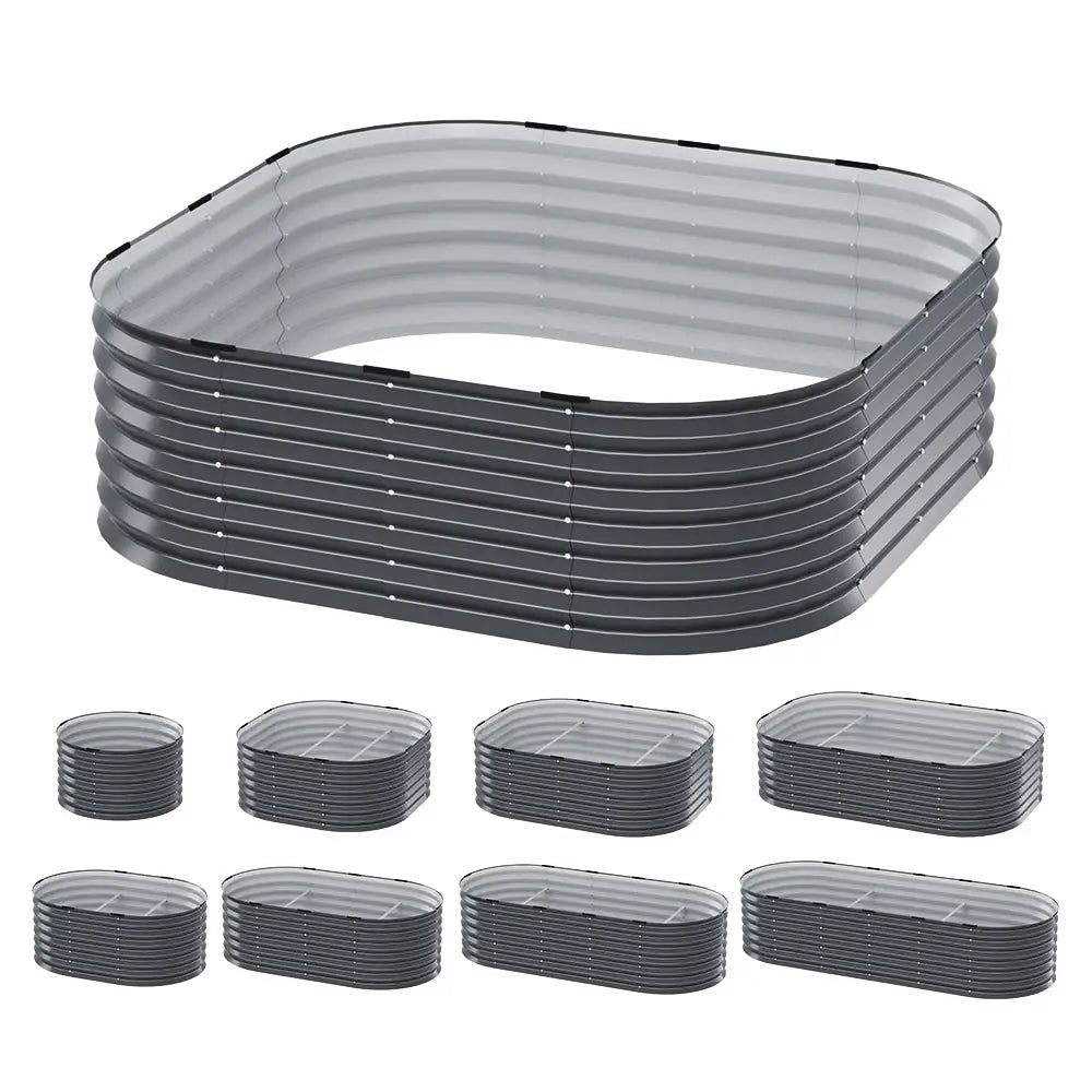 Greenfingers Garden Bed 9 In 1 Modular Planter Box Raised Container Galvanised - Home & Garden > Garden Beds