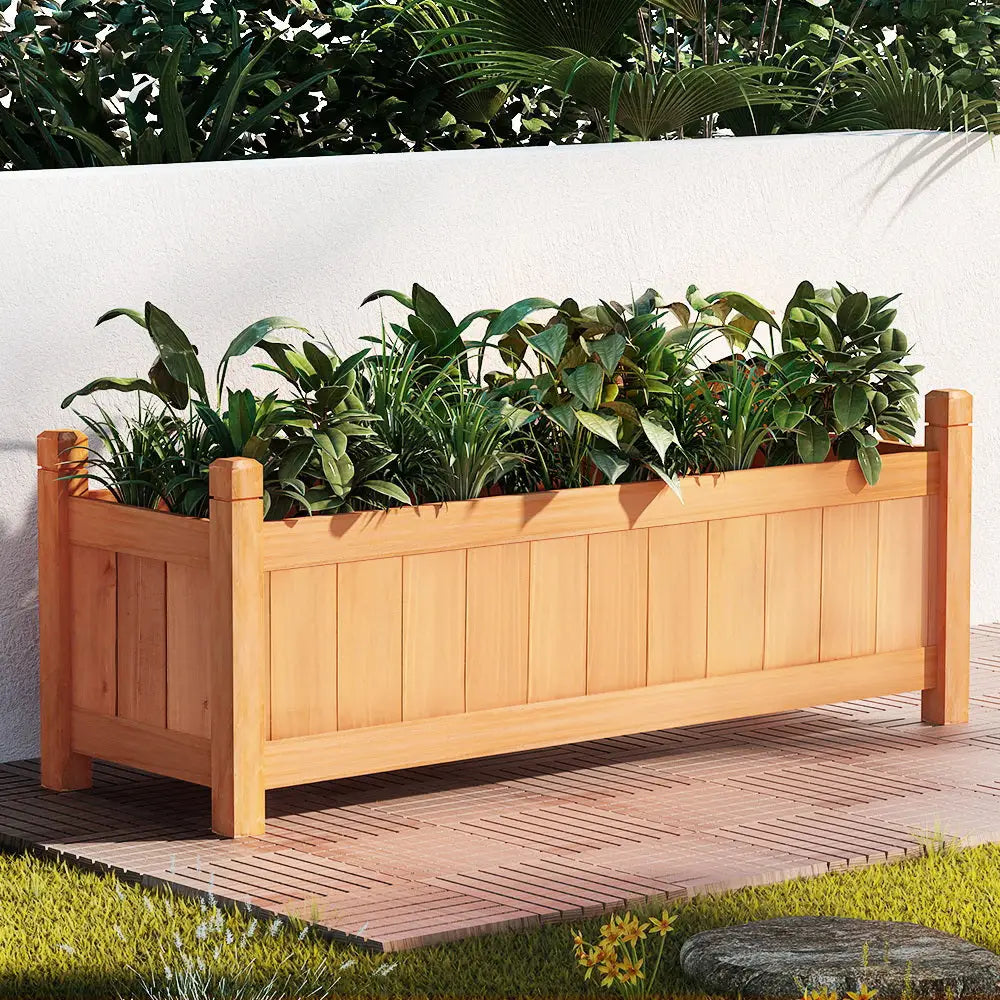 Greenfingers Garden Bed 90x30x33cm Wooden Planter Box Raised Container Growing - Home & Garden > Garden Beds