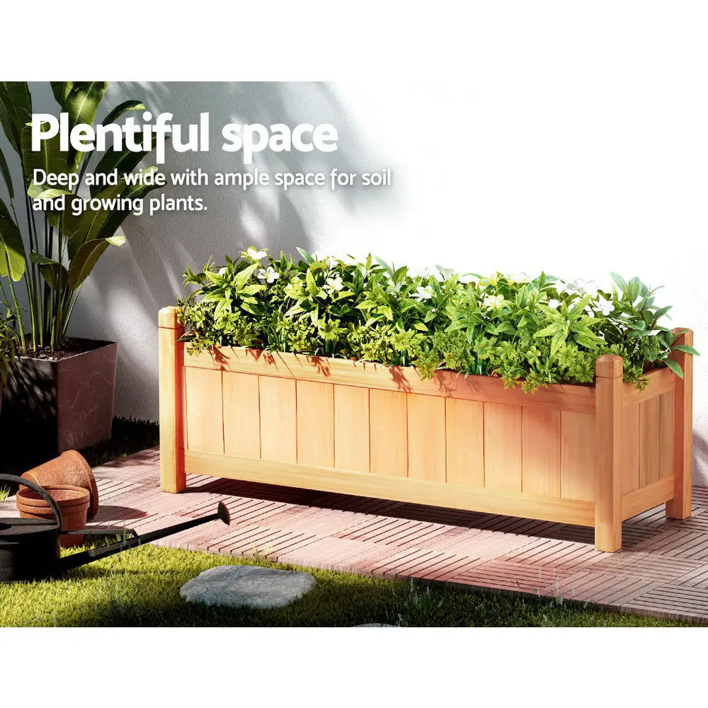 Greenfingers Garden Bed 90x30x33cm Wooden Planter Box Raised Container Growing - Home & Garden > Garden Beds