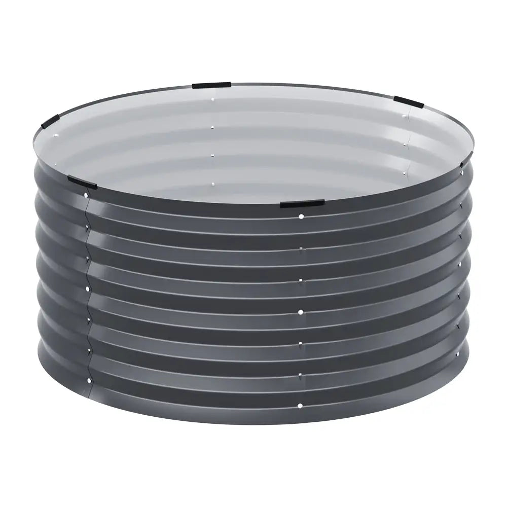 Greenfingers Garden Bed 90X45cm Round Latches Planter Box Raised Galvanised Herb - Home & Garden > Garden Beds